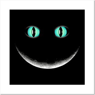 Alice in Wonderland - Cheshire Cat Moon Posters and Art